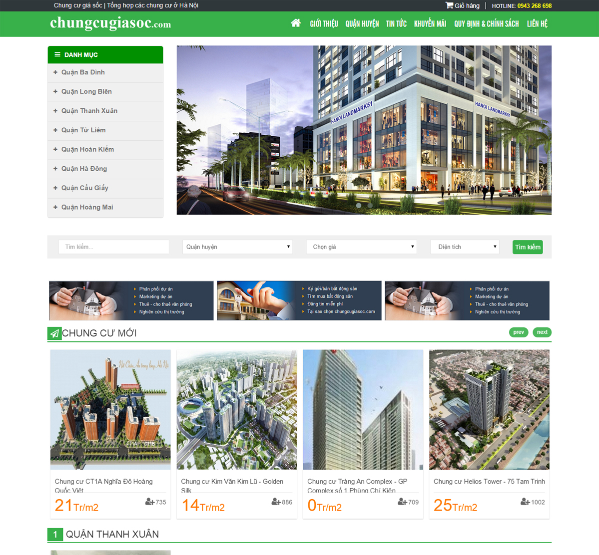 Thiết kế website bất động sản chungcugiasoc.com