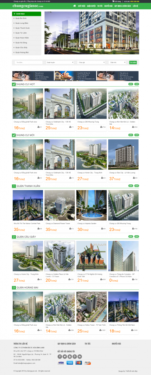 Thiết kế website bất động sản chungcugiasoc.com