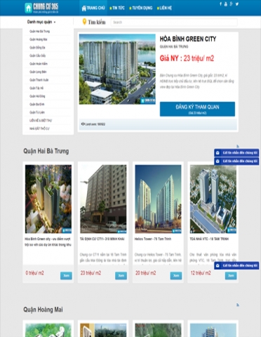 Thiết kế website bất động sản chungcu365.com